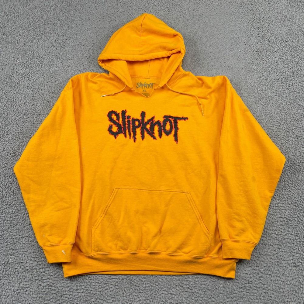 Slipknot Hoodie Mens XL Yellow Knotfest Roadshow 2022 Tour Graphic Heavy Metal
